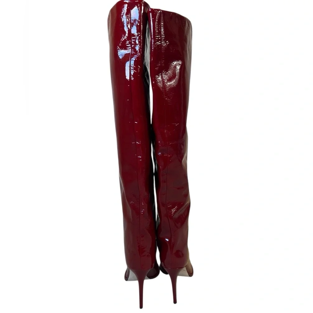 Tamara Mellon Trinity Patent Red Knee High Boots